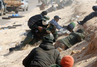 Los rebeldes al ataque de Gadafi