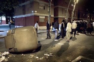 Disturbios racistas en Barcelona