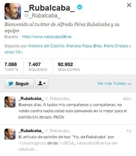 Rubalcaba en Twitter : 'No votéis contra nadie'