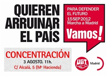 Los madrileños se concentrarán cada viernes contra los recortes