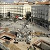 Terrazas y árboles en la Puerta del Sol