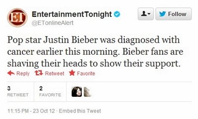 Las fans de Justin Bieber se rapan por error