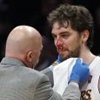 Pau Gasol casi se rompe la nariz 