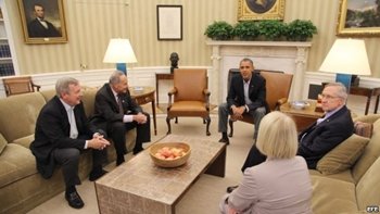 Obama se reune con los lideres demócratas