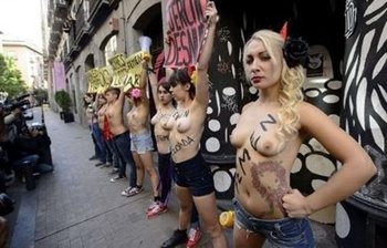 Primer 'entrenamiento' de Femen en Madrid