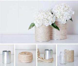 Decoideas : vasos de cuerda