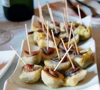 Corazones de alcachofas con anchoas