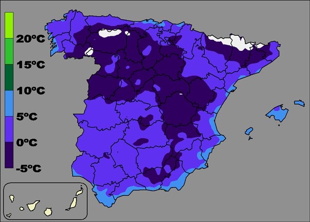 23 provincias en alerta amarilla por nieve