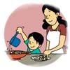 Los niños que ayudan en la cocina comen más verduras