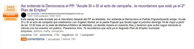 El PP la toma también con Meneame