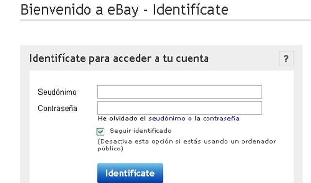 Cambia tu contraseña en eBay 