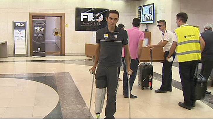 Contador se cae de la Vuelta a España