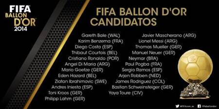 6 jugadores del Real Madrid y 4 del Barça se pelearán por el Balon de Oro