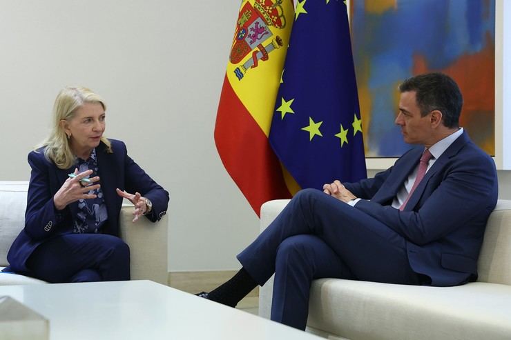 Sánchez se reúne con la directora de UNICEF en La Moncloa