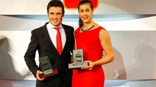 Carolina Marín y Javier Gómez Noya reciben el premio de Mejor Deportista Español 2015