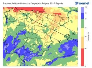 ¿Se verá el eclipse de sol en 2026 sin nubes?