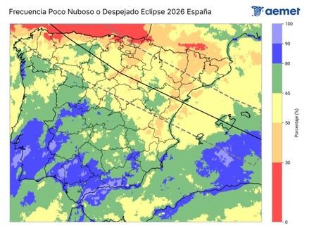 ¿Se verá el eclipse de sol en 2026 sin nubes?