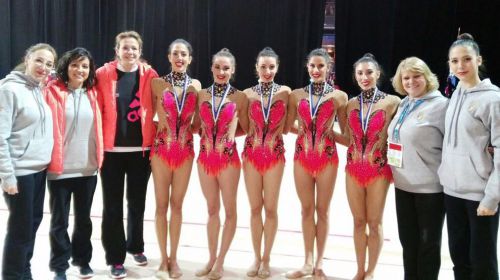 La selección de gimnasia rítmica española triunfa en Espóo