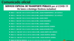 Castelló reduce el transporte público un 50% ante las directrices sanitarias por coronavirus