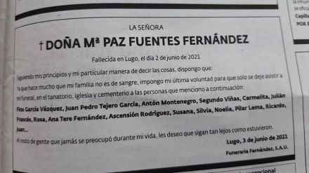 La esquela que remueve conciencias