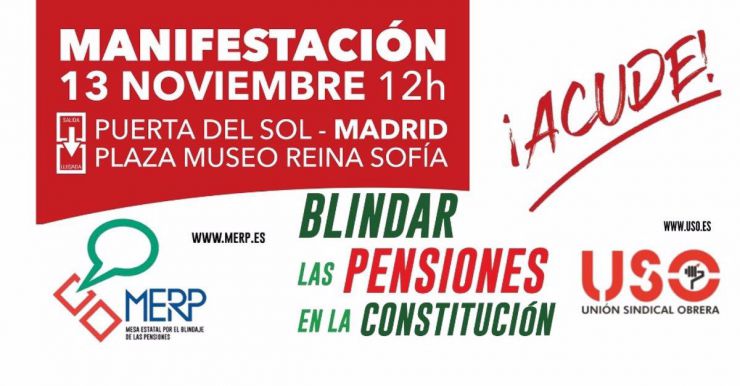 13N: Manifestación por el blindaje de las pensiones en Madrid