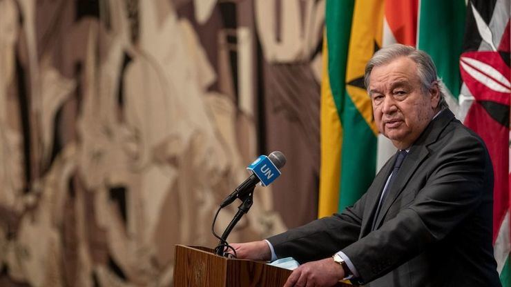 Pie de foto: El Secretario General, António Guterres, informa sobre la crisis en Ucrania