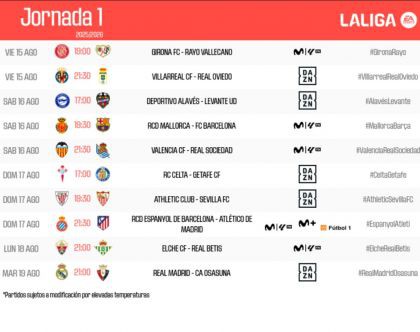 LALIGA anuncia horarios de la primera jornada para la temporada 2025/26