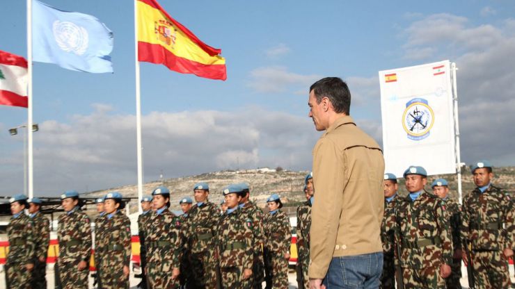 Pedro Sánchez en su último viaje a Líbano