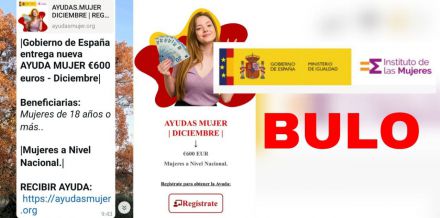 Desmienten bulo sobre ayudas de 600 euros para mujeres
