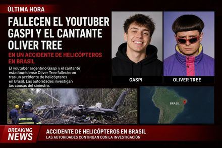 Fallecen el youtuber Gaspi y el cantante Oliver Tree en un accidente de helicópteros en Brasil