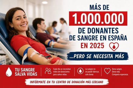 Más de un millón de donantes de sangre en España en 2025... pero se necesita más