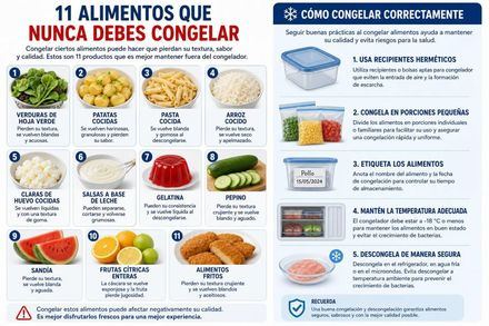 Alimentos que nunca debes congelar... y algunos consejos si lo haces
