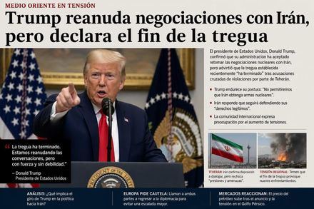 Trump reanuda negociaciones con Irán, pero declara el fin de la tregua