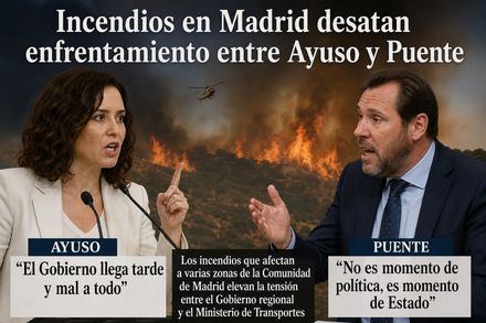 'Mamarracho': Los incendios desatan un crudo enfrentamiento entre Ayuso y Puente