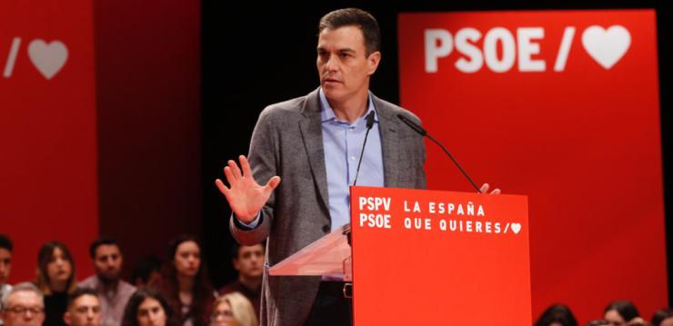 Sánchez: “La derecha con tres siglas no va a parar a una sociedad que quiere avanzar y progresar”