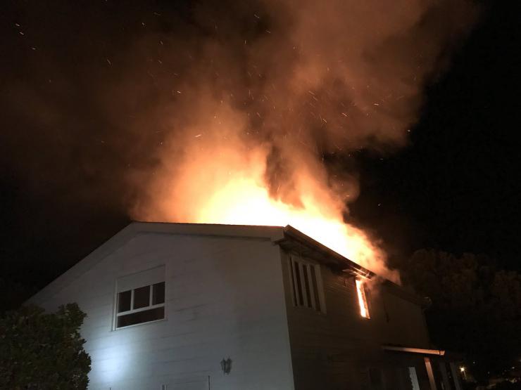Aparatoso incendio en un chalet de Pozuelo de Alarcón