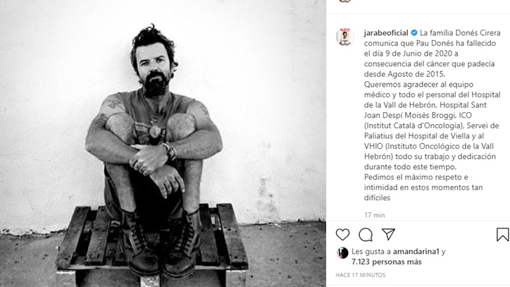El cáncer se lleva a Pau Donés tras cinco años de lucha incansable