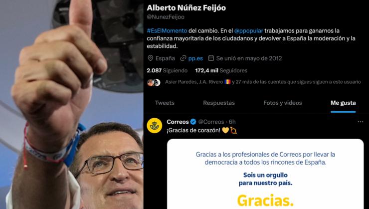Correos da las gracias por una gestión impecable del voto por correo... y Feijóo le da 'like'
