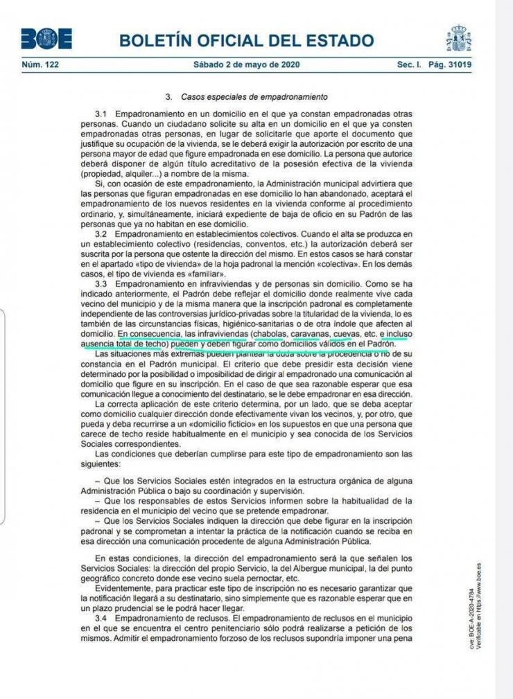 Permitido el empadronamiento al aire libre, en bancos, portales e incluso en cuevas pero, ¿qué pasa con los 'okupas'?