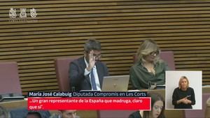 Mazón se burla de las críticas de una diputada sobre su gestión