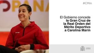 Carolina Marín recibe la Gran Cruz del Mérito Deportivo del Gobierno español