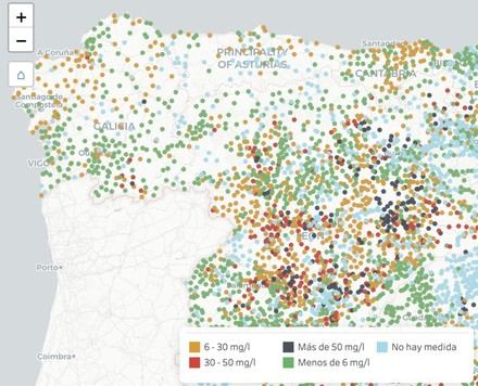 Greenpeace presenta un mapa de más de 3.000 municipios españoles con agua contaminada por nitratos