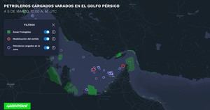 Greenpeace alerta sobre el riesgo de 68 petroleros varados en el golfo Pérsico que transportan 16.000 millones de litros de petróleo
