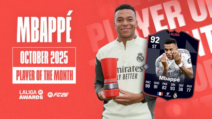 Mbappé se consagra como Mejor Jugador de LALIGA EA SPORTS en octubre