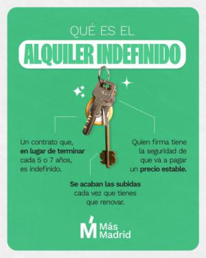 Más Madrid presenta en el Senado una ley para regular el alquiler indefinido
