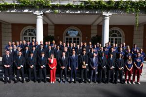 Sánchez celebra en Moncloa la victoria de la selección española con una gran fiesta