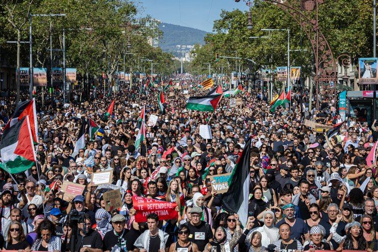 Protestas masivas en España contra el genocidio en Gaza