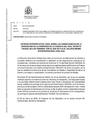 Trabajo implementa medidas para salvaguardar derechos laborales tras la derogación del SMI 2024