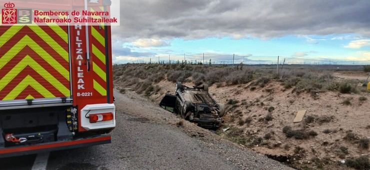 Tres heridos tras accidente en la AP-68 en Murchante