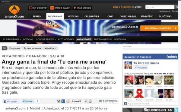 Antena 3 anuncia el ganador de Tu Cara Me Suena horas antes de la gala